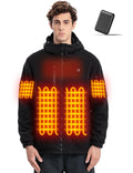 Heated Jacket Heated Fleece Hoodie with Battery Pack 16000mAh Heated Jackets for Men Heated Coat 6 Heating Zones